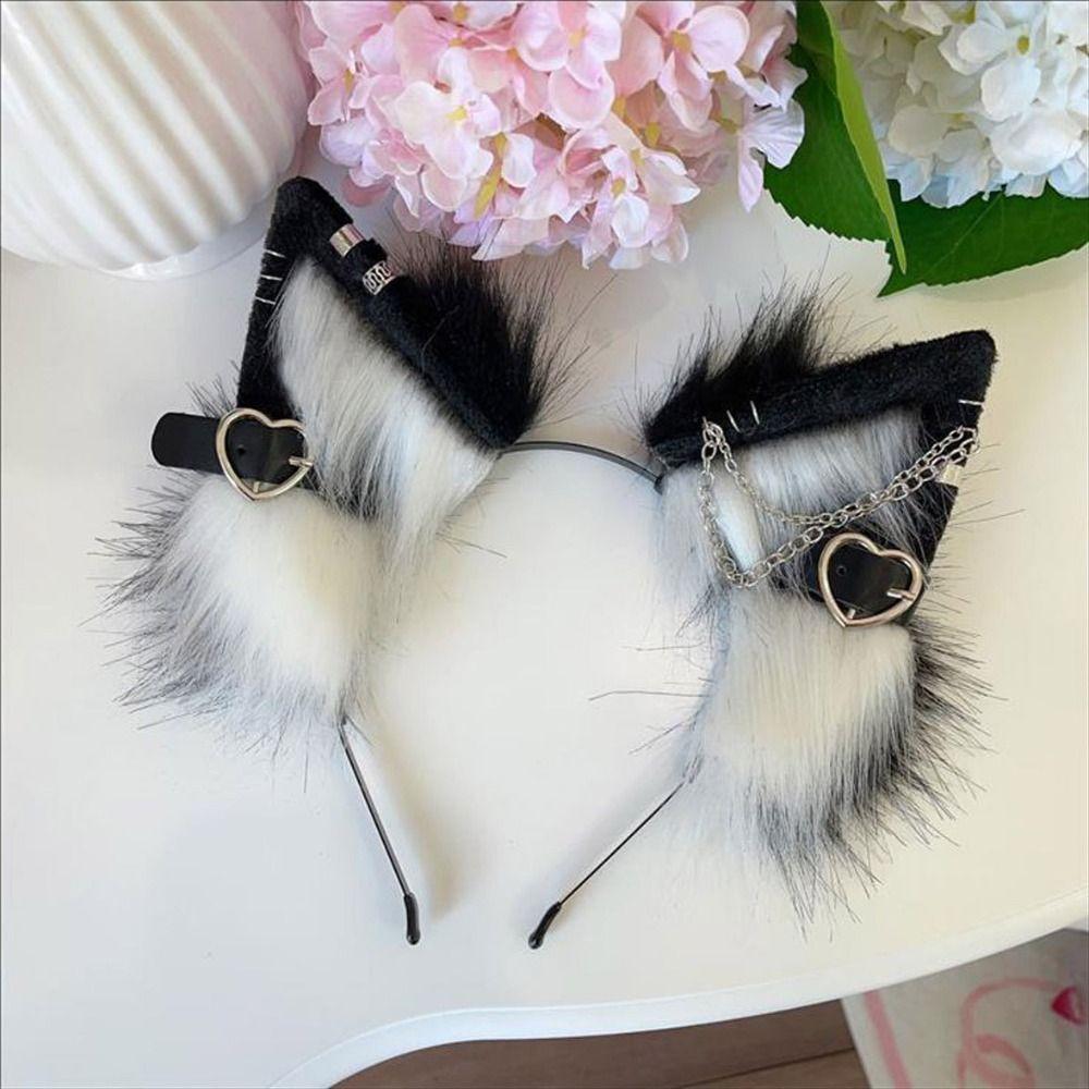 Hairpin Cat Ear Lolita Hair Band Belt Halloween Cosplay Costume Sweet Plush Headband Girls