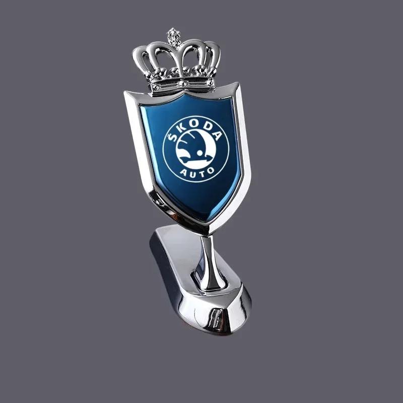 Lbrdy0 Car Exterior Front Hood Badge Sticker Emblem for Skoda Rapid Vision Roomster Superb 3 Fabia 1 2 Kodiaq Karoq Octavia A7 RS Yeti