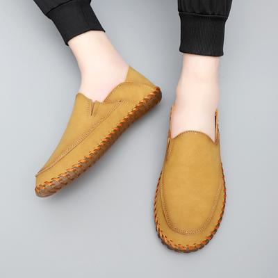 Fashion Brand Men's Comfortable Casual Handmade Sewn Shoes for Spring Men's Outdoor Breathable Soft Sole Anti Slip Driving Shoes