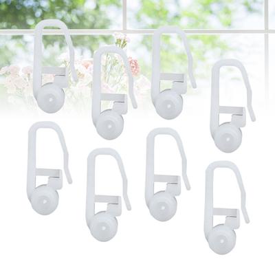 100pc Curtain Hanging Ring Track Hooks Universal Roller Hangers For Bed Drape Plastic Sliding Hooks Heavy Duty