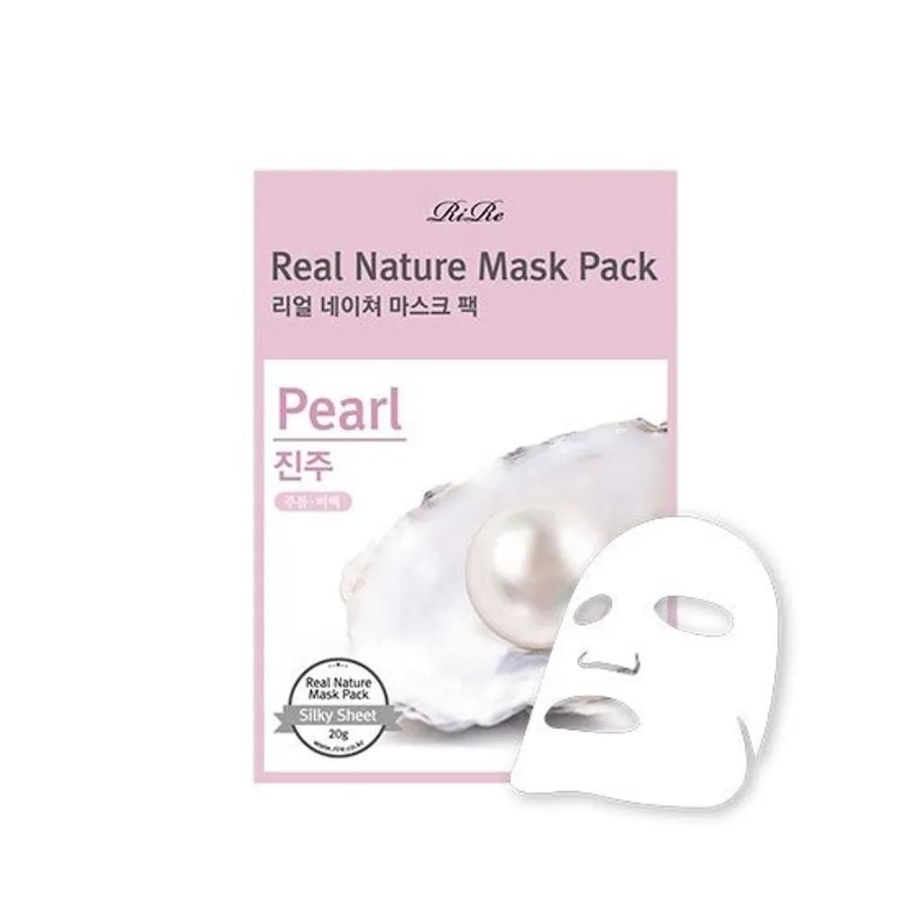 [30-Sheet Set] RIRE Real Pearl Nature Mask Pack - Skin Soothing, Moisture Replenishment, Exfoliation