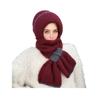 Winter Knit Hat Scarf Set Large Head Circumference Elastic Warm
