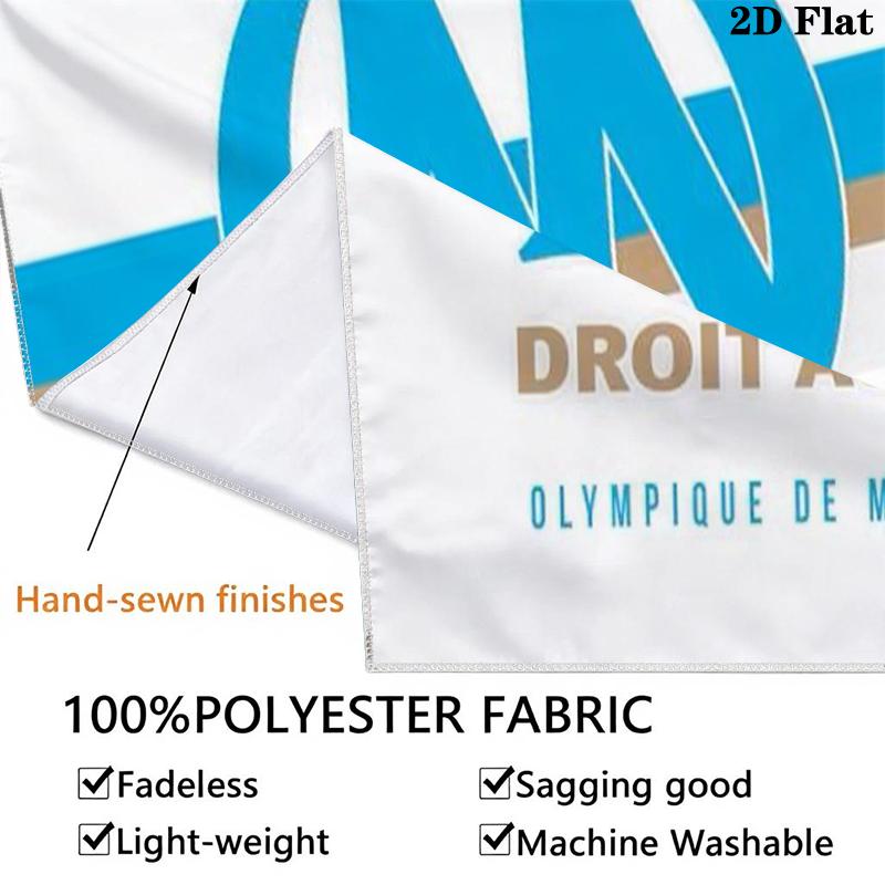 Olympique De Marseille Wall Tapestry Aesthetic Wall Hanging Printed Fabric Blanket Decorative Tapestries for Bedroom Living Room Home Decor