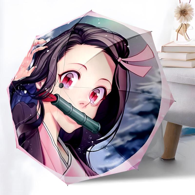 

1pc Demon Slayer Automatic Opening/Closing Folding Umbrella with 8 Ribs, Portable Sunshade Umbrella Birthday and Holidays gifts yy250105085