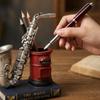 Vintage Pen Holder Organizer, Luxury Desktop Storage Box for Home Study Desk Decor Gift