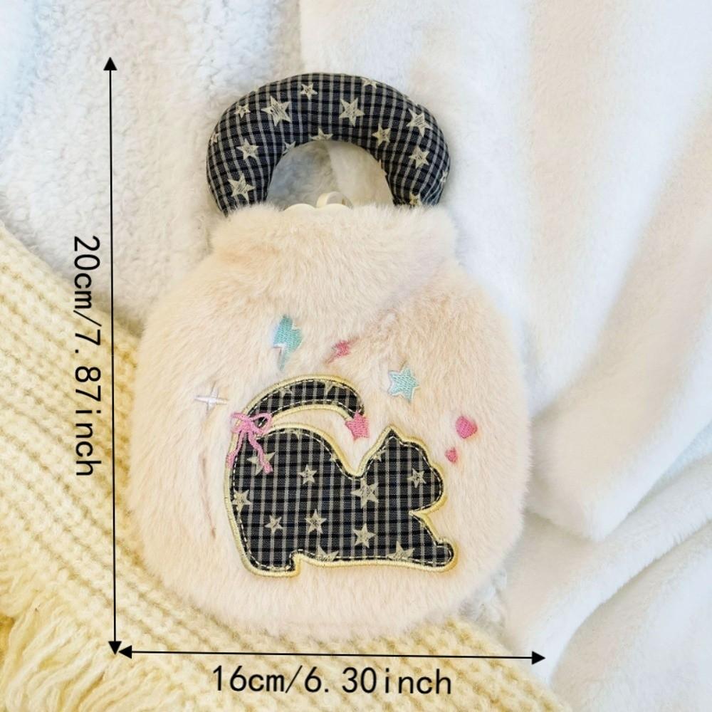 Plush Warm Water Bag Handheld Hot Water Bag Cute Water-filling Bottle Belly Warmer