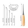 Wooden Handle Leather Stitching Tool Waxed Thread Sewing Awl DIY Leather Sewing Kit  Sewing