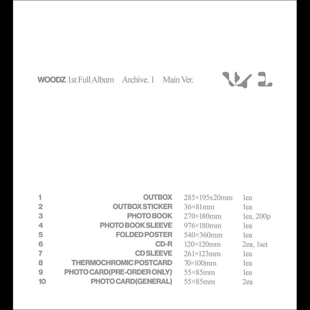 WOODZ [Archive. 1] Main Ver. / 1st Full Album