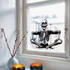 Smiling Halloween Skeleton Glass Showcase Bedroom Home Decoration Stickers Wall