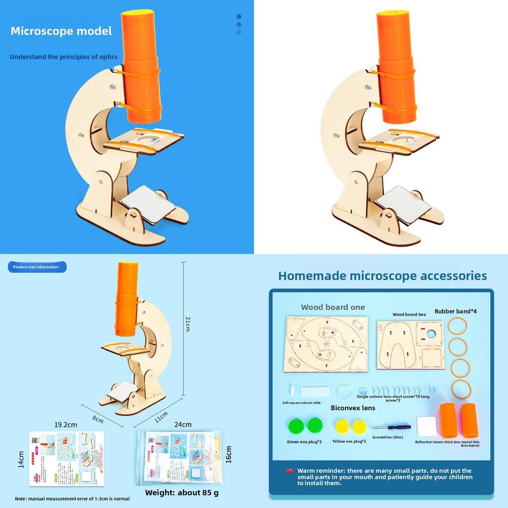 Science Microscope Kit For Kids Diy Physics Educational Toy Science Experiment Set For Children