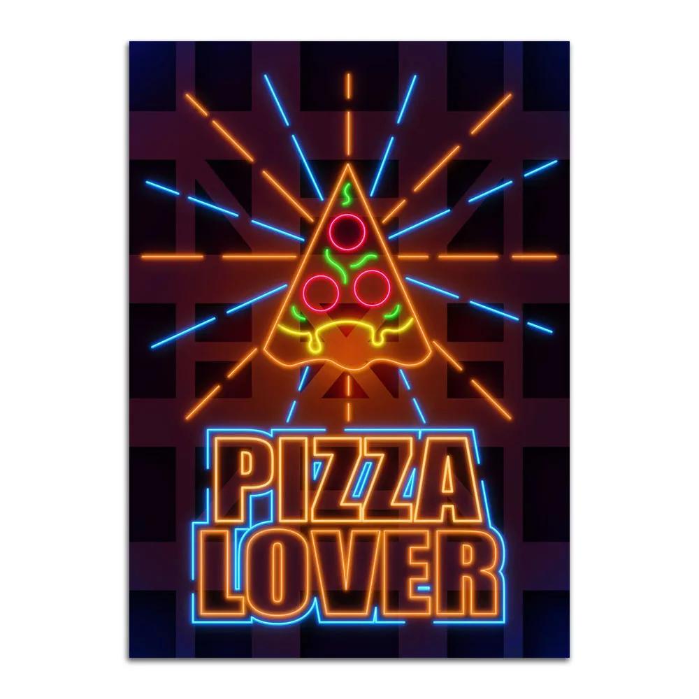 Neon Sign Art Tacos Ramen Food Poster Print Hot Dog Fries Burger Canvas Painting Modern Home Decor Picture For Kitchen Frameless