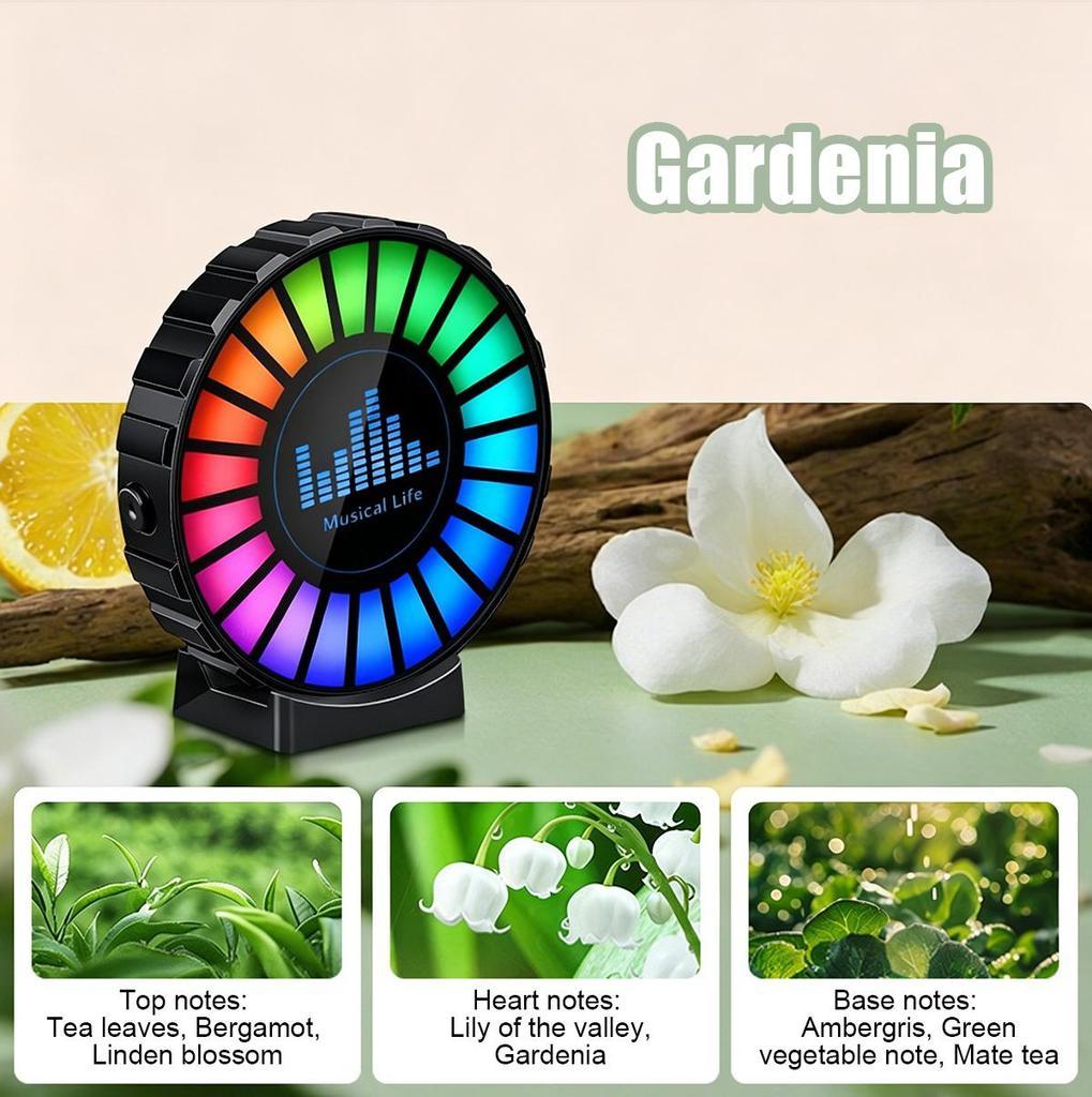 Universal Car Air Vent Freshener LED Rhythm Light RGB Sound Pickup Lamp Auto Start Stop Smart Aromatherapy Diffuser Car Interior Styling Accessories