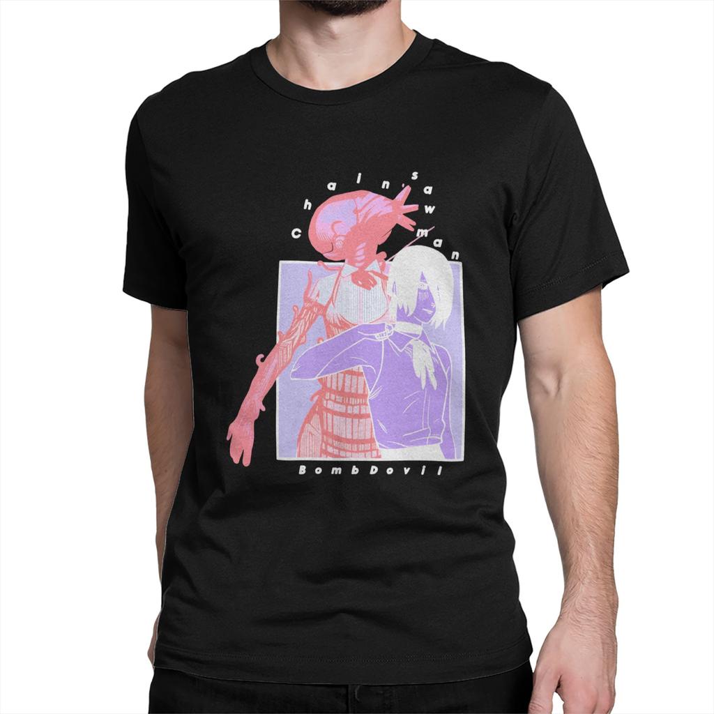 Chainsaws man Rezes Cotton T Shirt For Men Beach  Vintage T Shirts Comfortable Harajuku Tee Shirt Oversized Cheap Tops