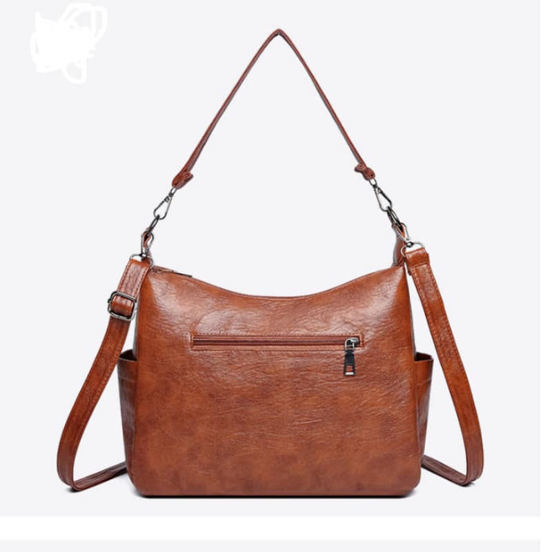 Urban simple soft leather portable shoulder