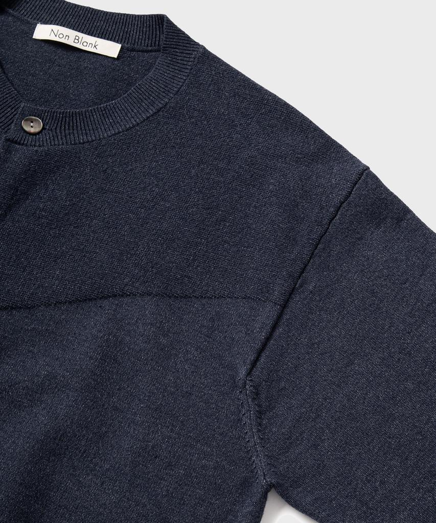 Nonblank Round Cardigan Knit_Indigo Blue