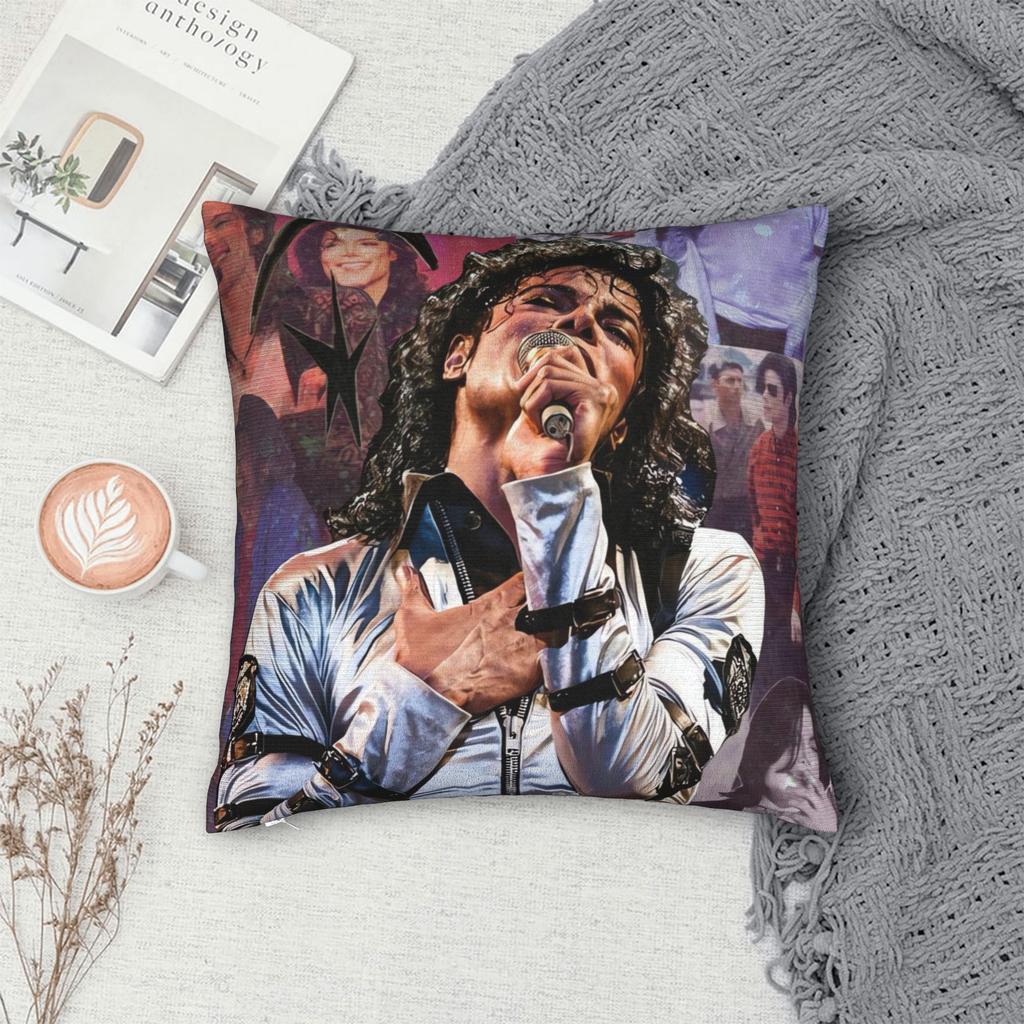 Pillow Cover Lively Michael Jackson Crowd Collage Retro Trendy Pillow Case For Chair Sofa Home Decor Pillowcases