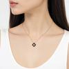 Swarovski Four Leaf Clover Pendant Necklace Rose Gold Tone Women Necklace Black 5714901