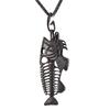 Fischgräten Anhänger Halsketten Edelstahl Gotischer Angel Schmuck Geschenk für Angelbegeisterte für Ehemann Vater