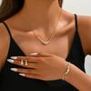 2026 Simple and Fashionable Temperament Shining Rhinestone Collarbone Chain Female Sweet Niche High-end Light Luxury Necklace