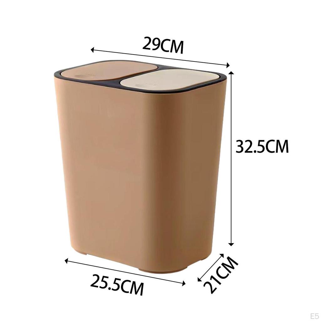 18L Trash Can Household Garbage Bin Rubbish Storage Bucket Office Wastebasket for Bedroom, Rvs,