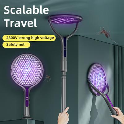 Electric Mosquito Swatter Folding Design 3500V Powerful Shock Rechargeable Battery USB Type-C