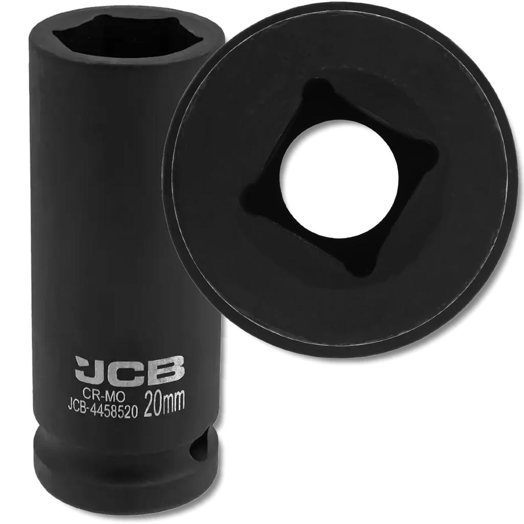 JCB 1/2" Cr-Mo Deep Impact Socket 6-Point 20mm Socket Wrench
