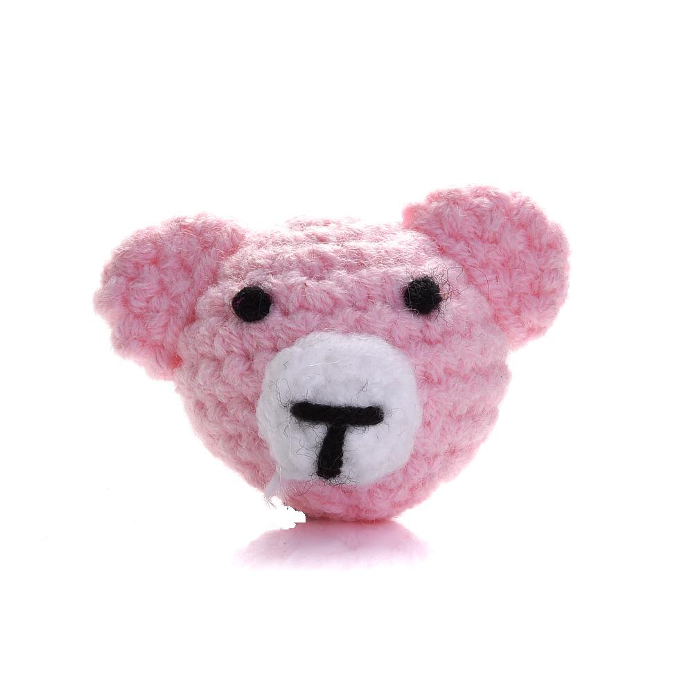 1Pc Handmade Crochet Animal Mixed Felt Ball DIY Charm Newborn Care Accessories Necklace Pacifier Chain Set Toy