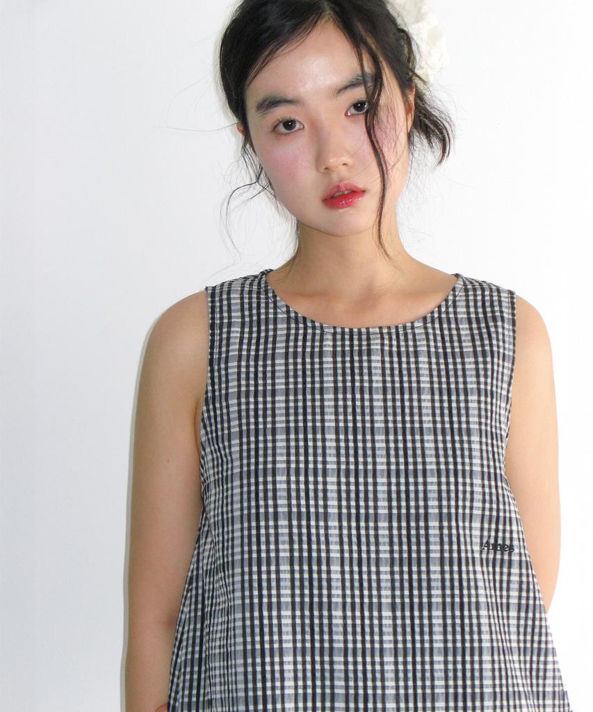 AMES-WORLDWIDE Check Layered Dress Black