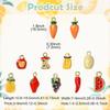 LiQunSweet 20 pcs 10 Styles Vegetable and Fruit Enamel Charms Watermelon Strawberry Banana Carrot Charms for DIY Jewelry Bracelet Necklace Earring