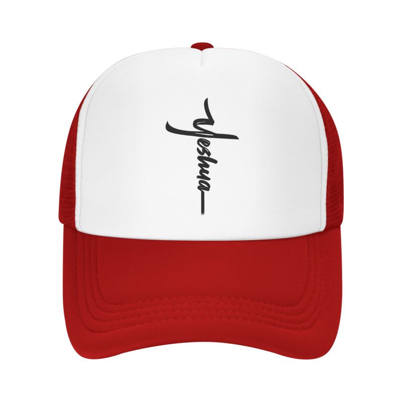 

Yeshua Jesus Christian Mesh Baseball Cap for Men Women Unisex Adjustable Snapback Caps Summer Casual Breathable Sun Hats Adjustable красный