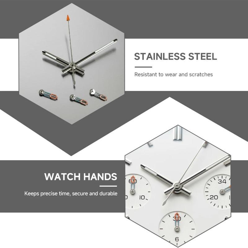 8.5*13*13.5mm For VK63 Watch Hands Luminous Black/ Silver/Orange Hands For VK63 Movement Replacement Parts Watch Accessories