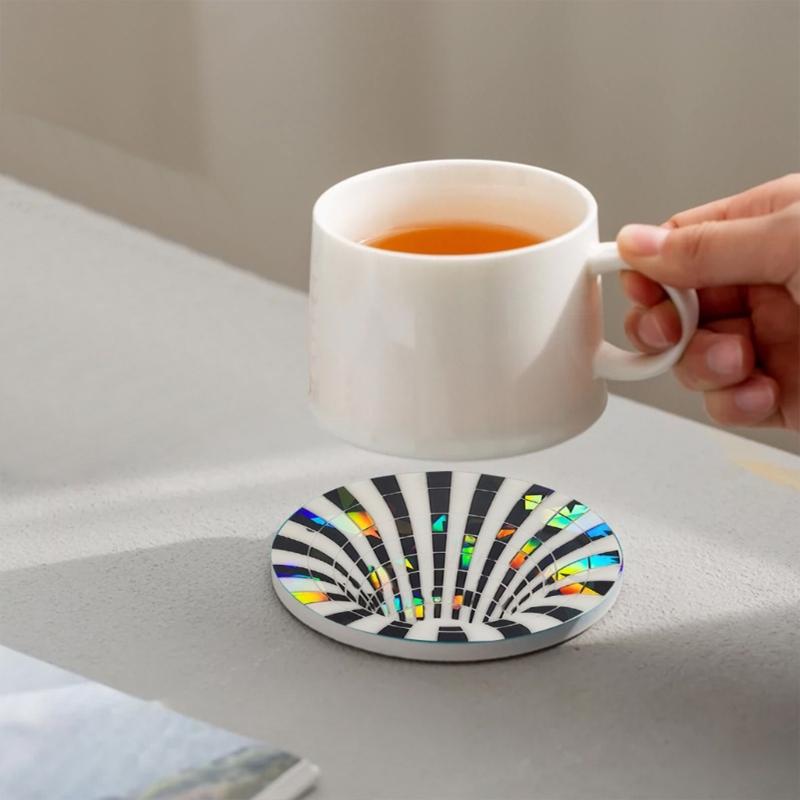 Untersetzer Holographische Silikonform DIY Runder Untersetzer Holographisches Laser Licht und Schatten Tassenuntersetzer Dekoration Harzformen