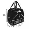Born To Fly Captain Stripes Flight Pilot Insulated Lunch Bag Office Cooler Thermal Food Box Tote Leakproof Lunch Boxes Container