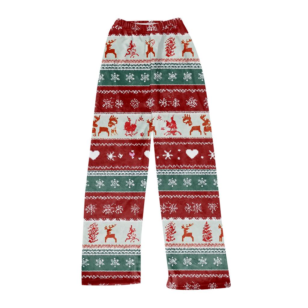 Women  Winter Plaid Pants Full Length Long Trousers Sports Pants