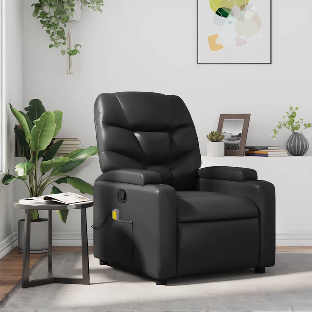 Vidaxl Klappbarer Massagesessel, Schwarz, Kunstleder