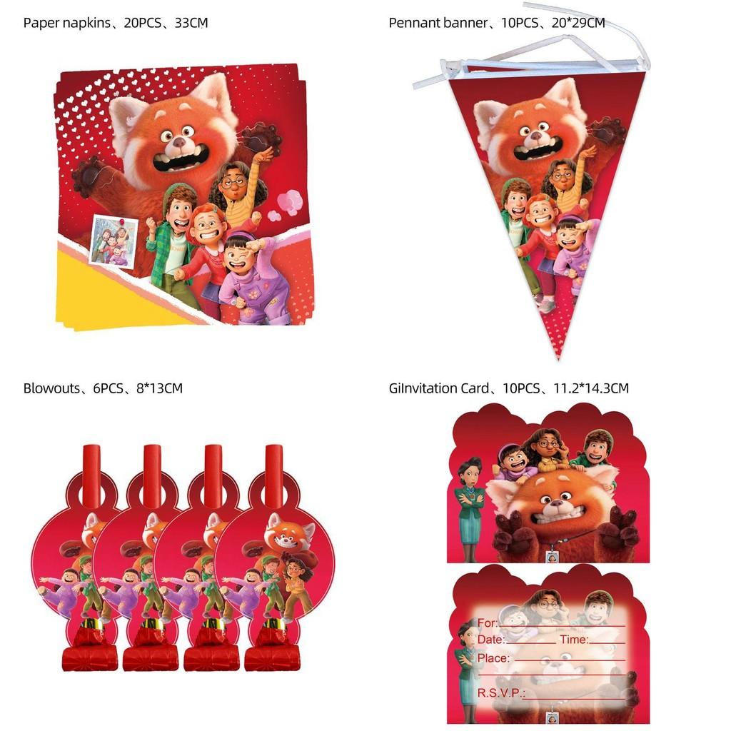 Turning Red Birthday Party Set With Adorable Cartoon Decorations And Surprises