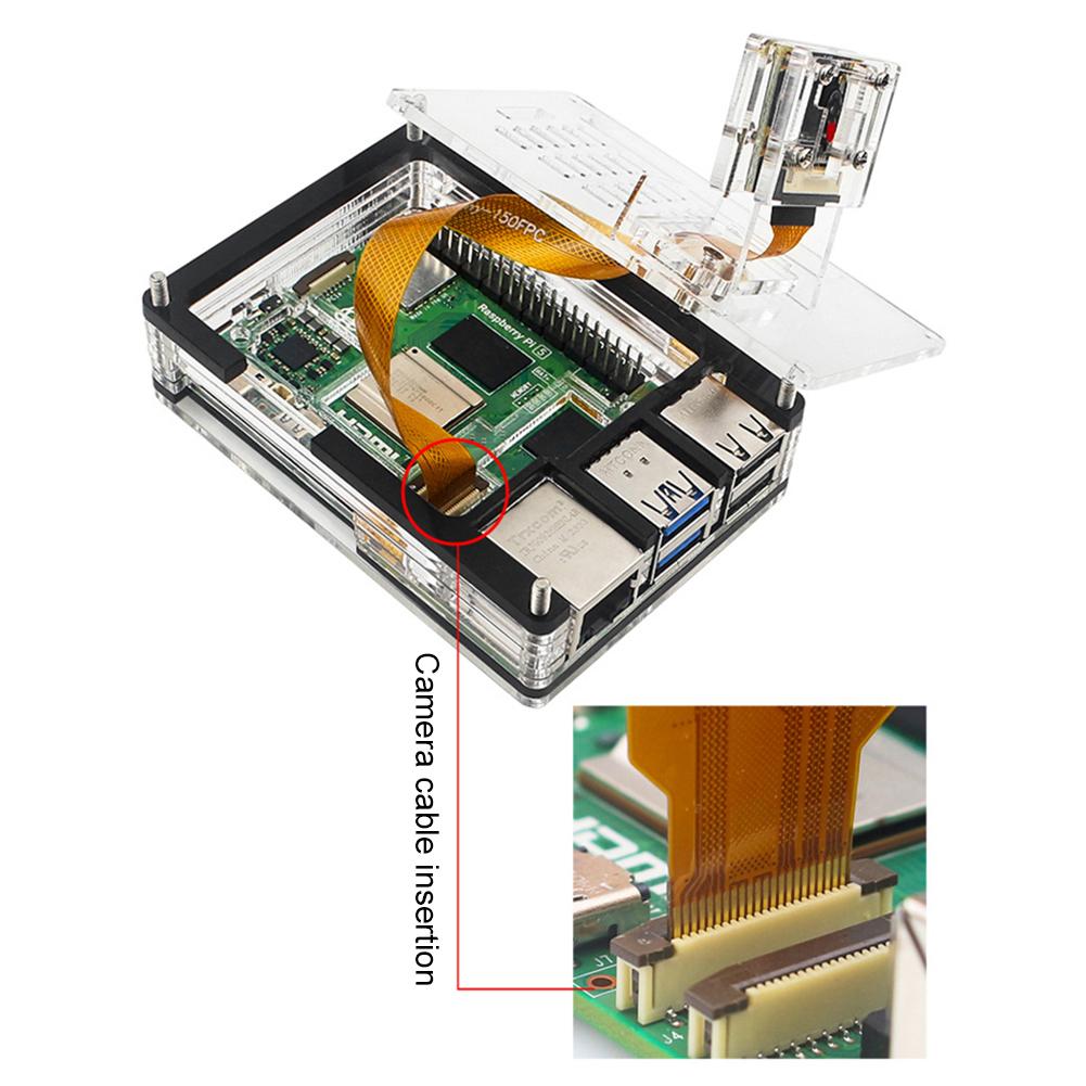 Clear Case Support Official Active Cooler Transparent Acrylic Enlosure Shell Protective Case Box Fit for Raspberry Pi 5 4GB/8GB