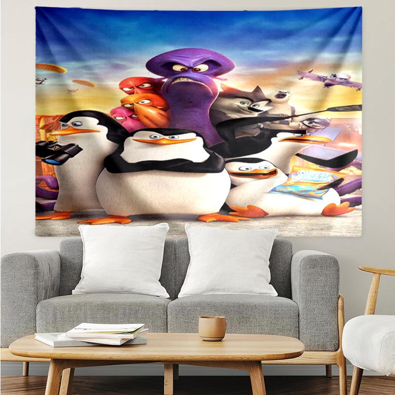 Penguins dventure Tapestry Hanging for Bedroom,Livingroom, Playroom,Decor Art Room Wall Tapestry Holiday and Birthday Gifts