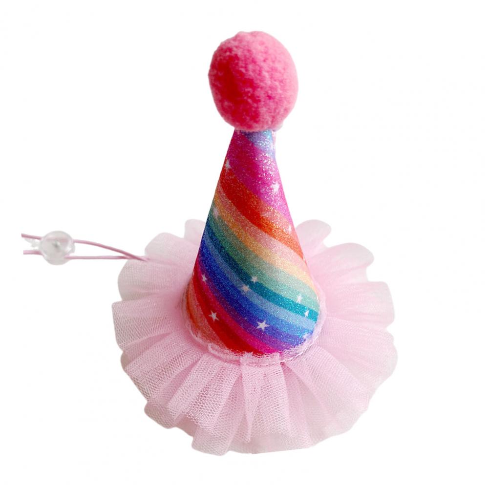 Cat Hat Pet Birthday Hat Set for Cats Dogs Soft Comfortable Adjustable Costume Accessories for Festivals Parties for Pets
