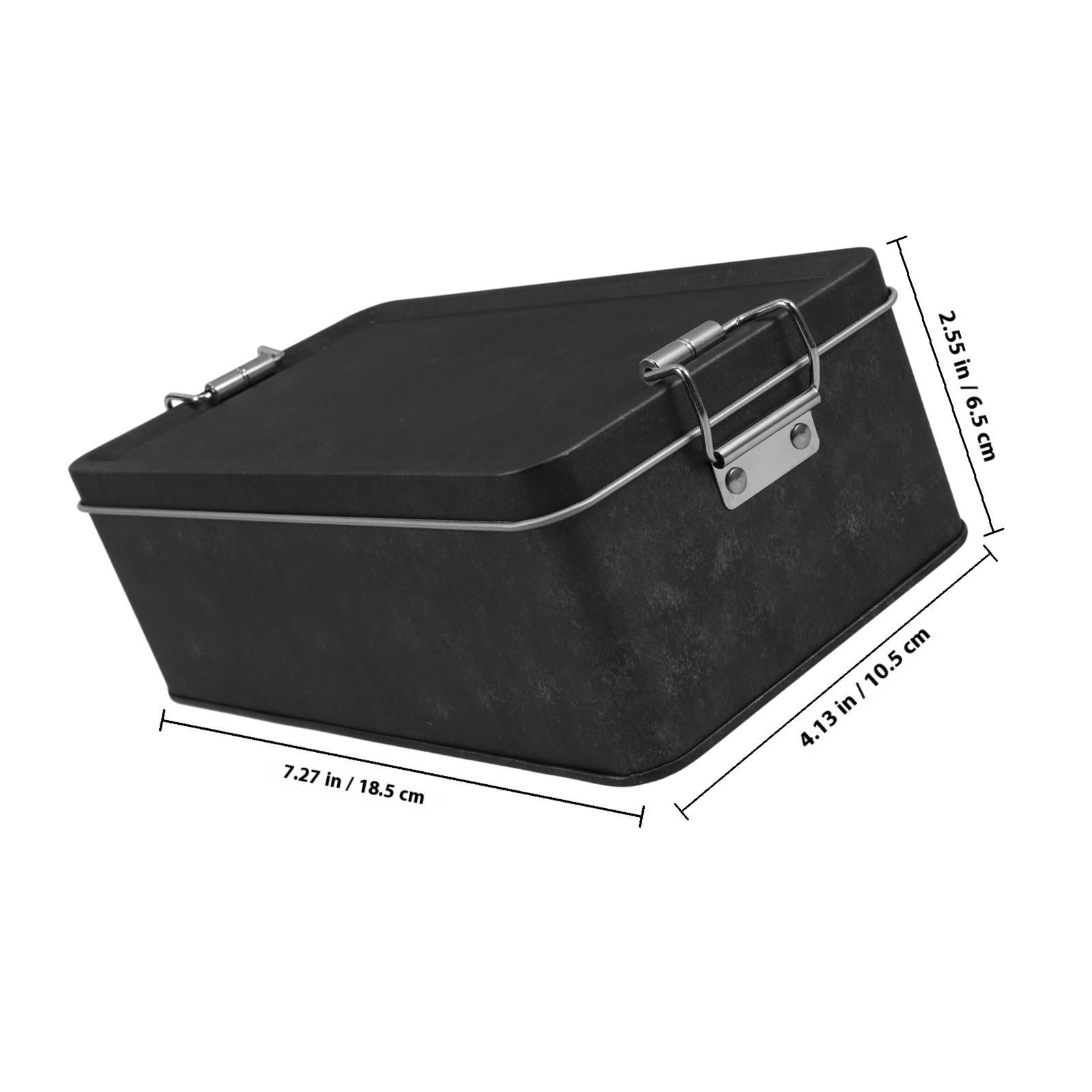 Iron Rectangular Tin Box Metal Storage Container Cookie Candy Cake Storage Tin Case Decorative Jar for Kitchen Counter