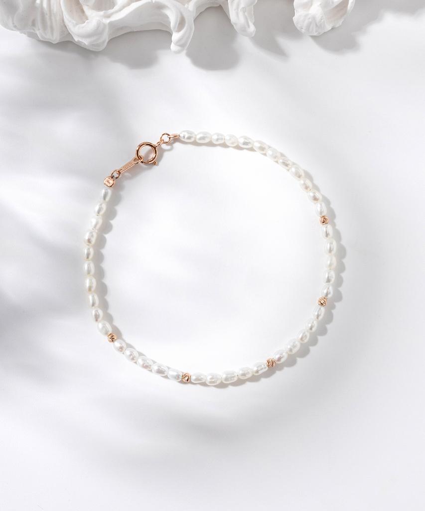 Mcel 14K Joyello Freshwater Pearl Cut Ball Bracelet