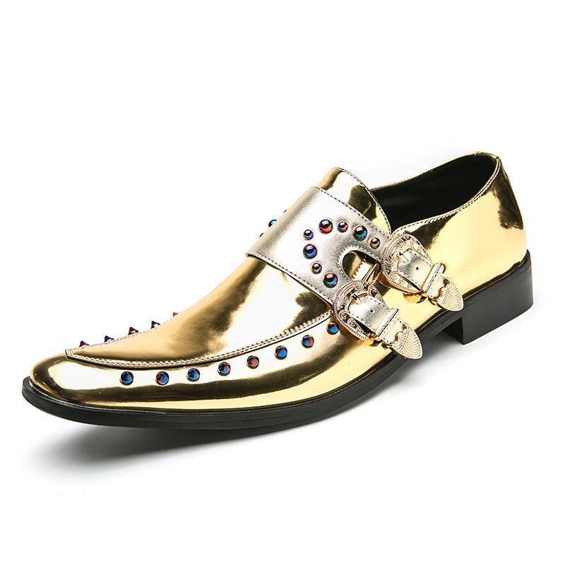 Fashion New Pointed Toe Slip On Glossy Patent Leather Chelsea Shoes Male Designer Wedding Dress Footwear Zapatos Hombre