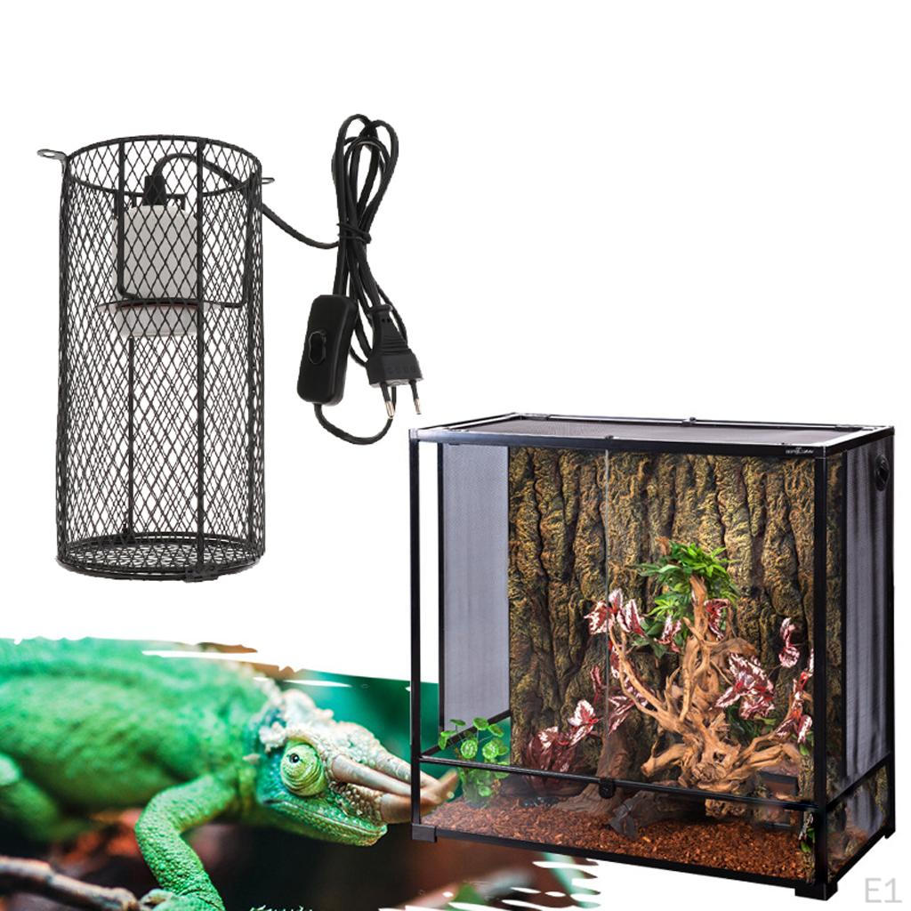 Reptile Cage Anti-scald Heating Lamp Shade Light Holder Bulb E27 EU Plug