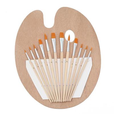 Oval Wooden Oil Painting Palette Set for Students