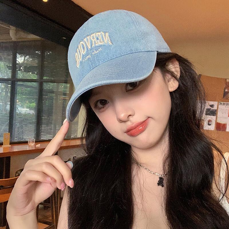 Унисекс ретро потертая джинсовая бейсболка