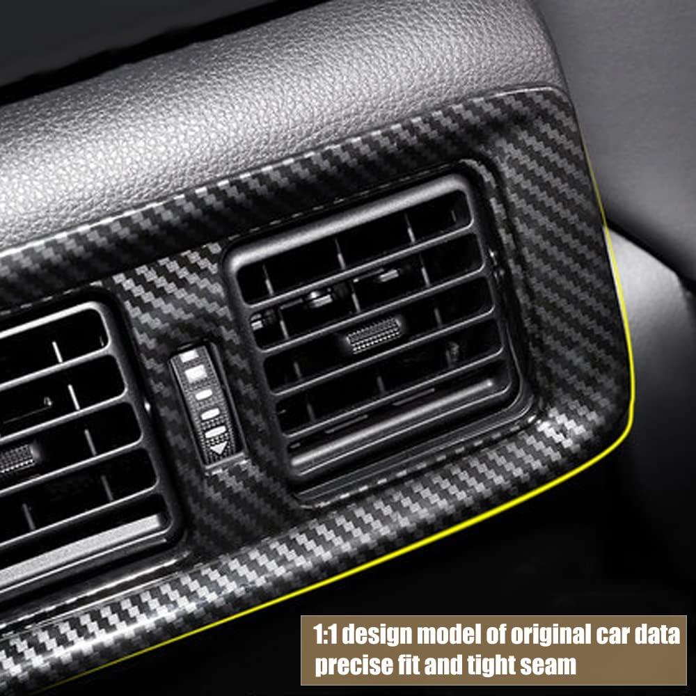 Blazeray for RAV4 Rear Air Conditoner Outlet Vent Cover Panel Trim Rear Carbon Fiber Cover for Toyota RAV4 2019 2020 2021 2022 Interior