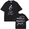 Rapper Lil Peep Cry Baby Angels Protect Me Skeleton Graphic T-shirts Men Women Hip Hop Vintage Oversized T Shirts Short Sleeve