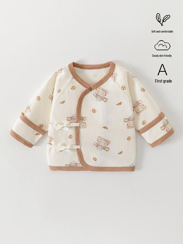Unisex Cotton Tagless Baby Top: Newborn Half-Sleeve for Spring/Autumn, Long Sleeve All-Season Monk Suit