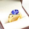 Tanzanite Oval Cut With 925 Sterling Silver Gold Plated Ring For Men's #B671 JL375688157118