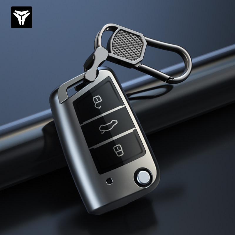 Volkswagen Autoschlüssel Hülle für Lavida, Tiguan L, Sagitar, Bora, Tayron, Polo, Santana, Tharu, T-Cross Modelle